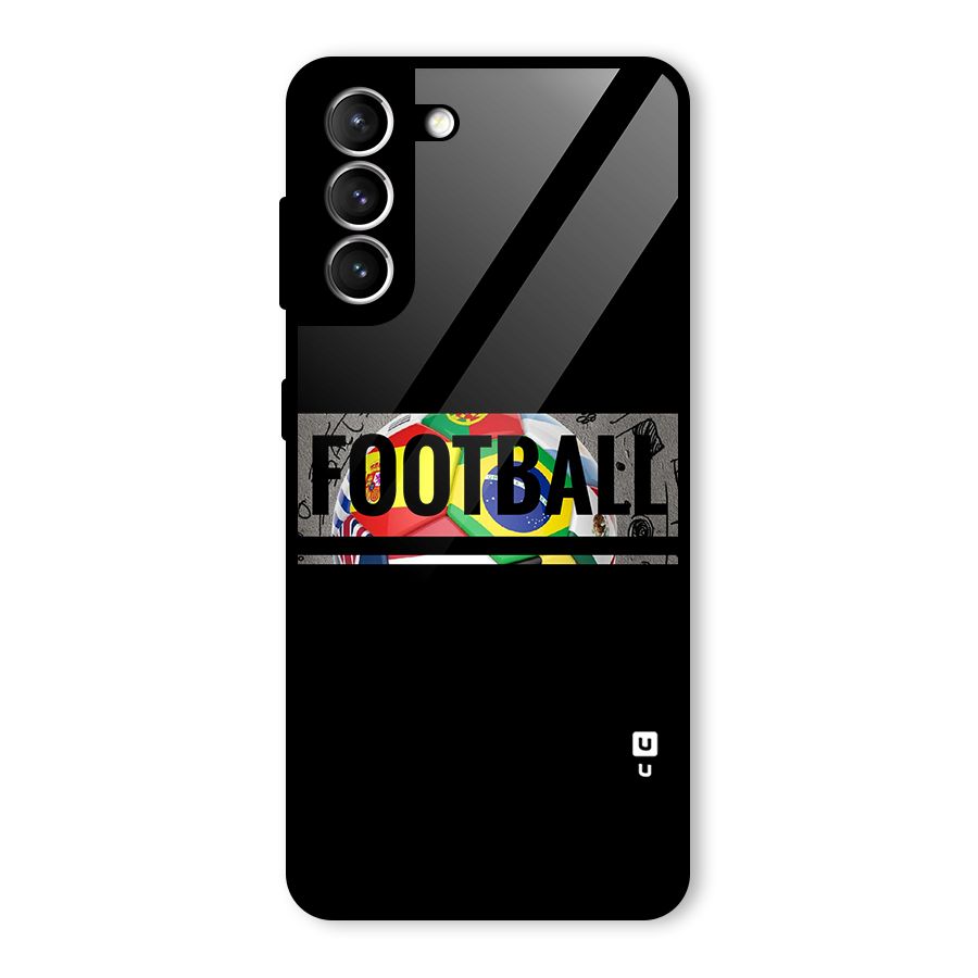 Football Typography Glass Back Case for Galaxy S21 5G