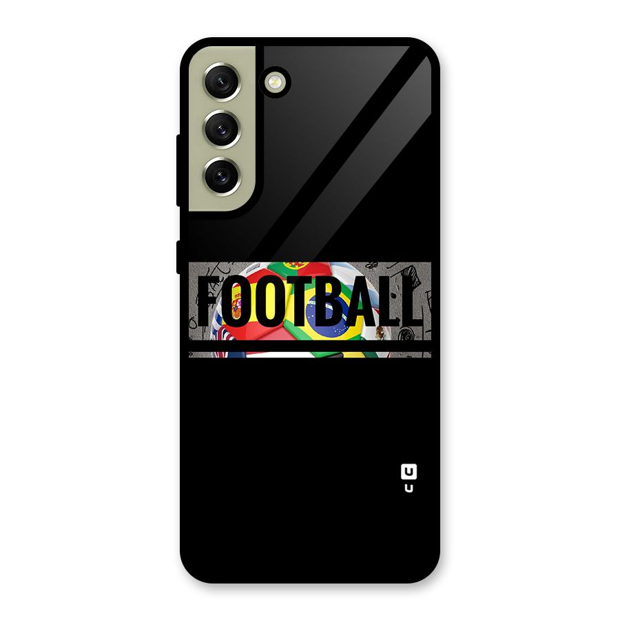 Football Typography Glass Back Case for Galaxy S21 FE 5G