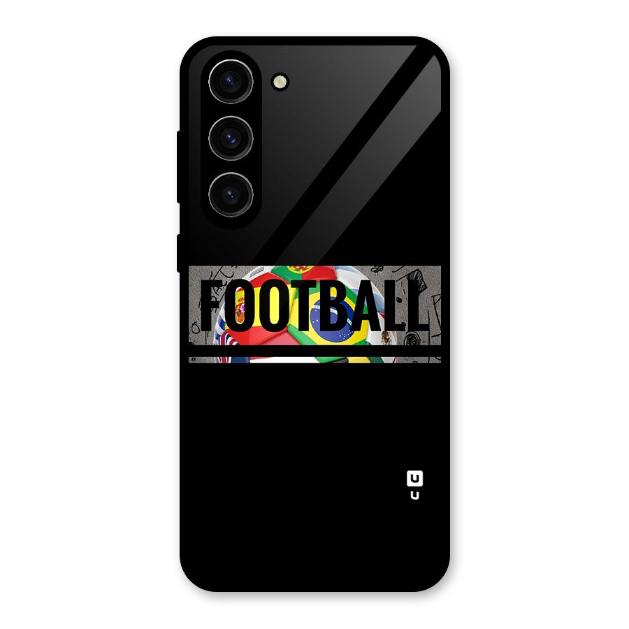 Football Typography Glass Back Case for Galaxy S23 Plus