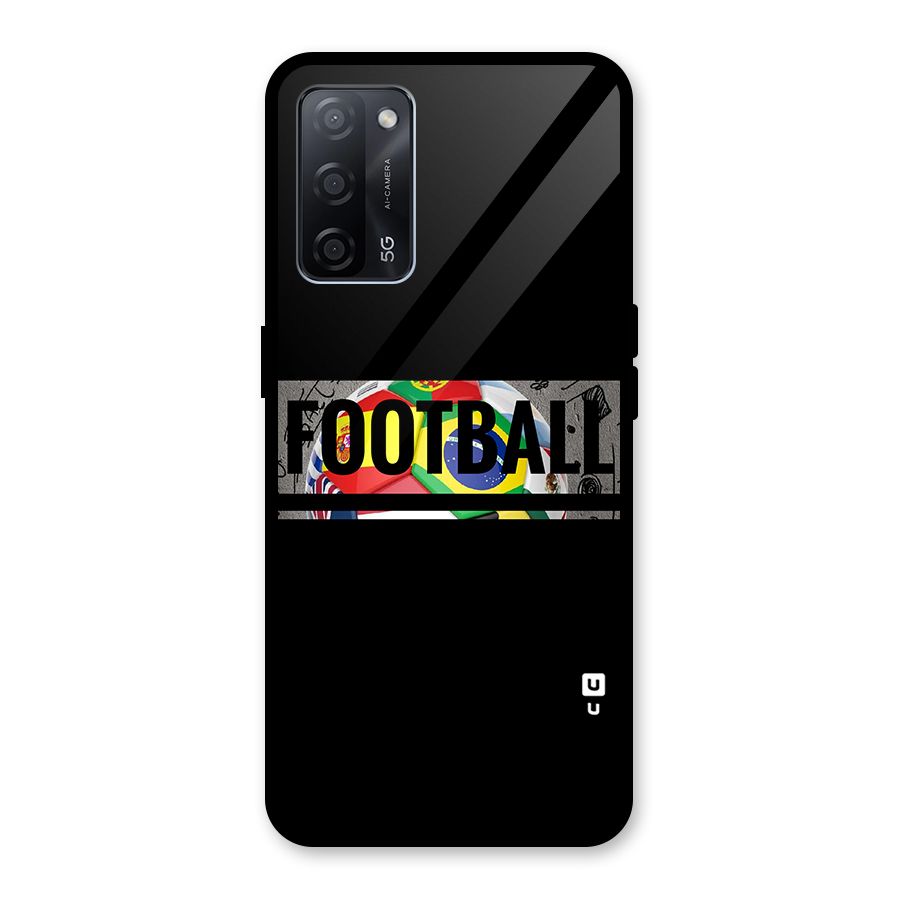 Football Typography Glass Back Case for Oppo A53s 5G