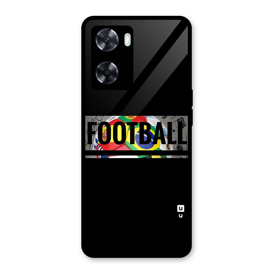 Football Typography Glass Back Case for Oppo A77