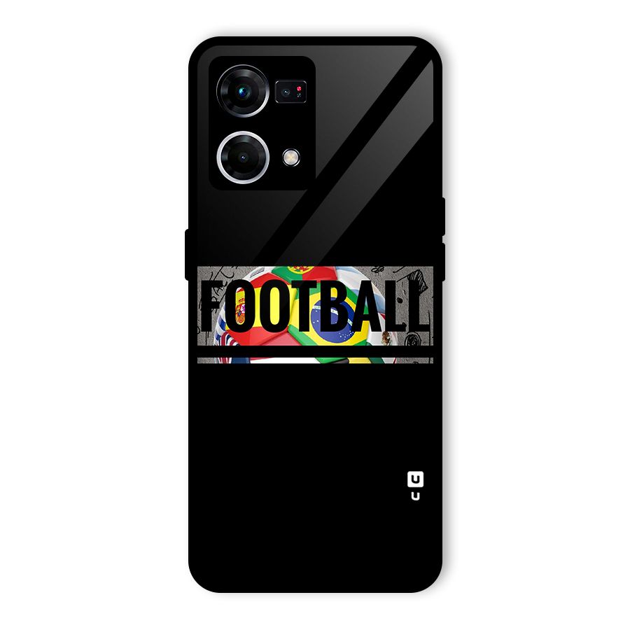 Football Typography Glass Back Case for Oppo F21 Pro 5G