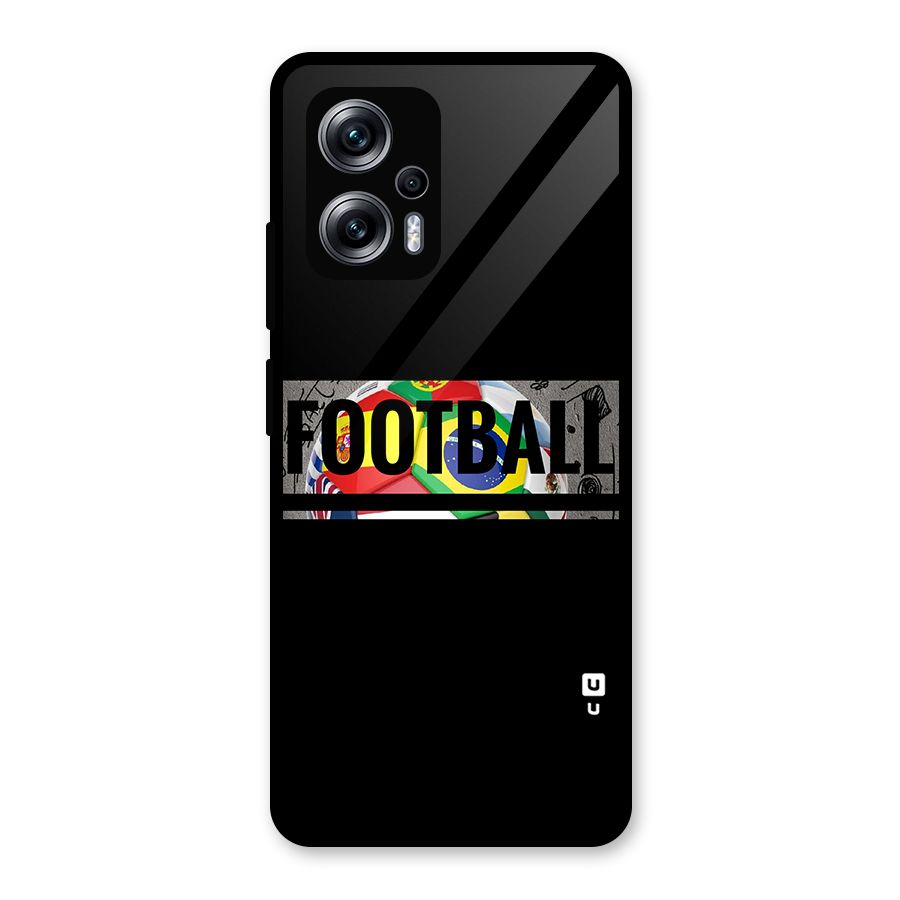 Football Typography Glass Back Case for Redmi K50i