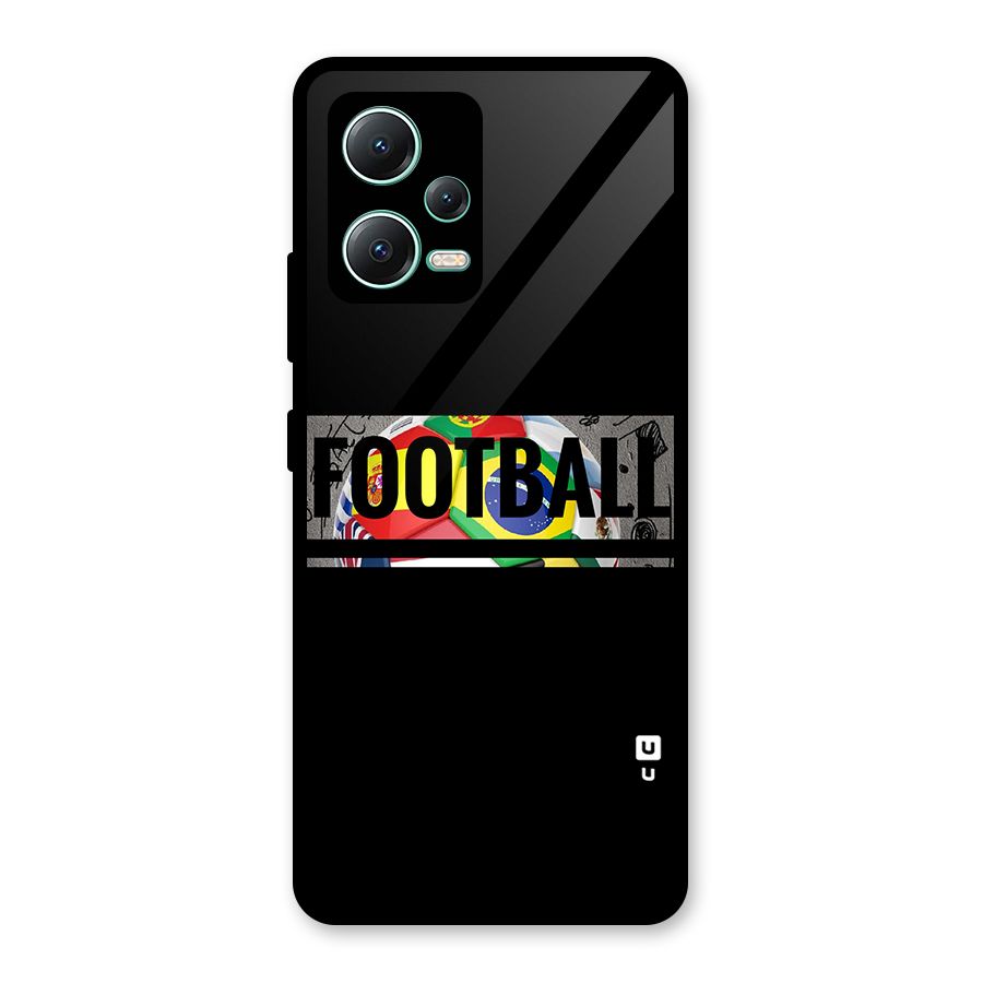 Football Typography Glass Back Case for Redmi Note 12 5G