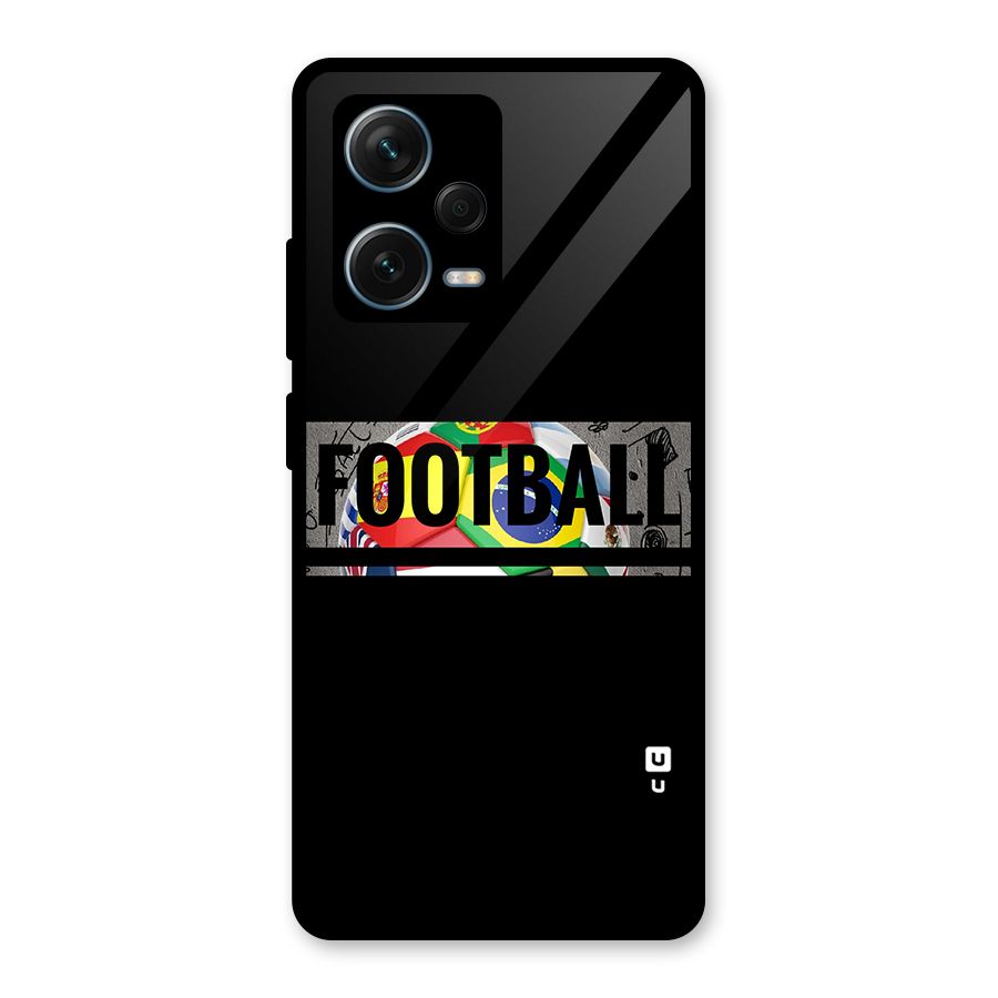 Football Typography Glass Back Case for Redmi Note 12 Pro Plus 5G