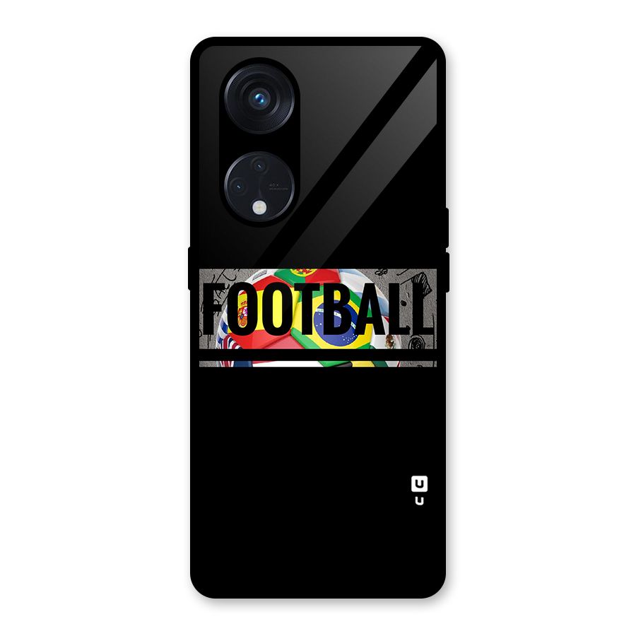 Football Typography Glass Back Case for Reno8 T 5G