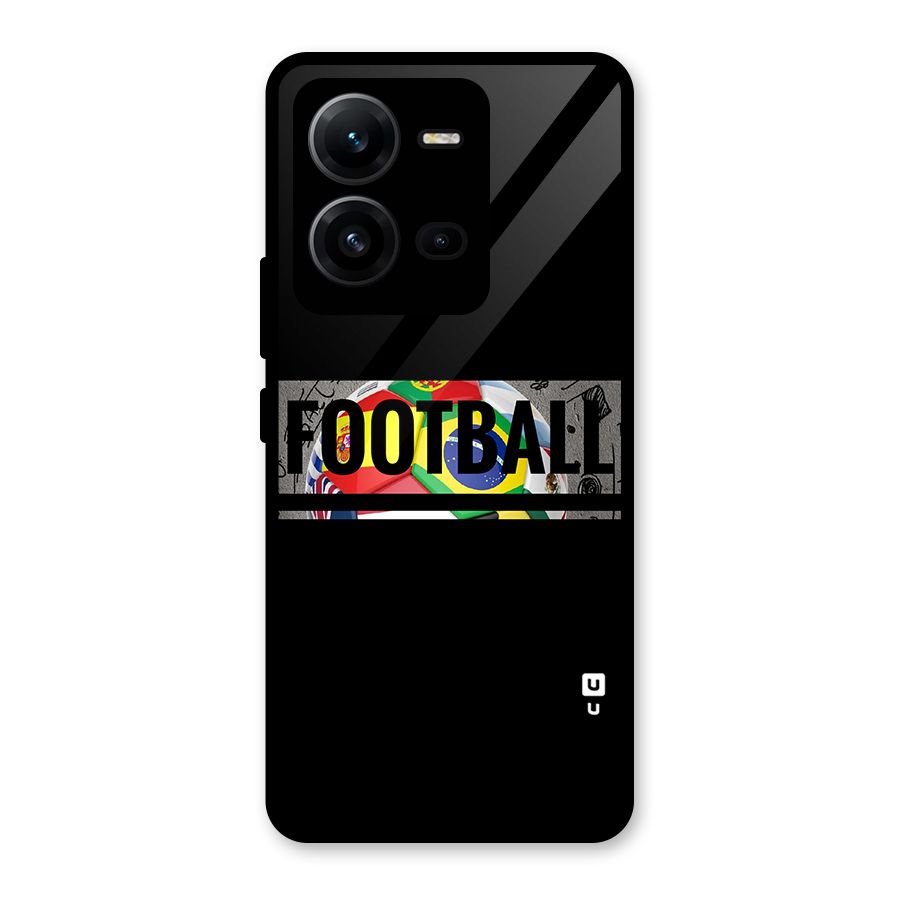 Football Typography Glass Back Case for Vivo V25