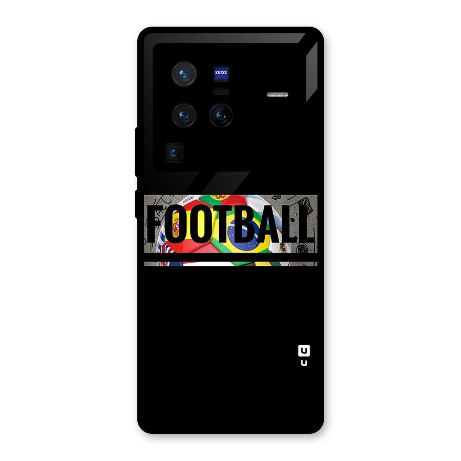 Football Typography Glass Back Case for Vivo X80 Pro