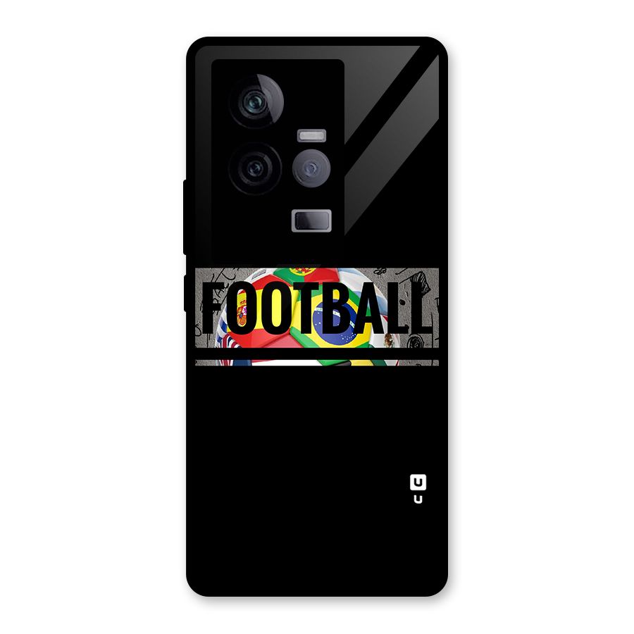 Football Typography Glass Back Case for Vivo iQOO 11 5G