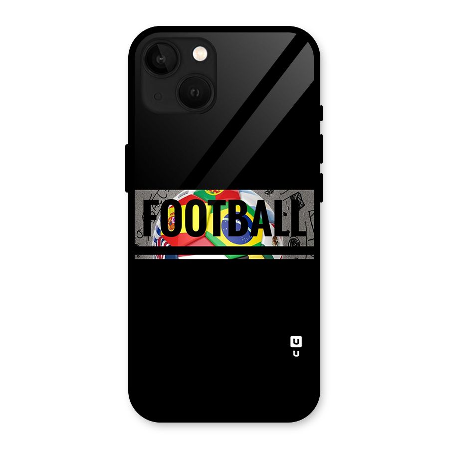 Football Typography Glass Back Case for iPhone 13