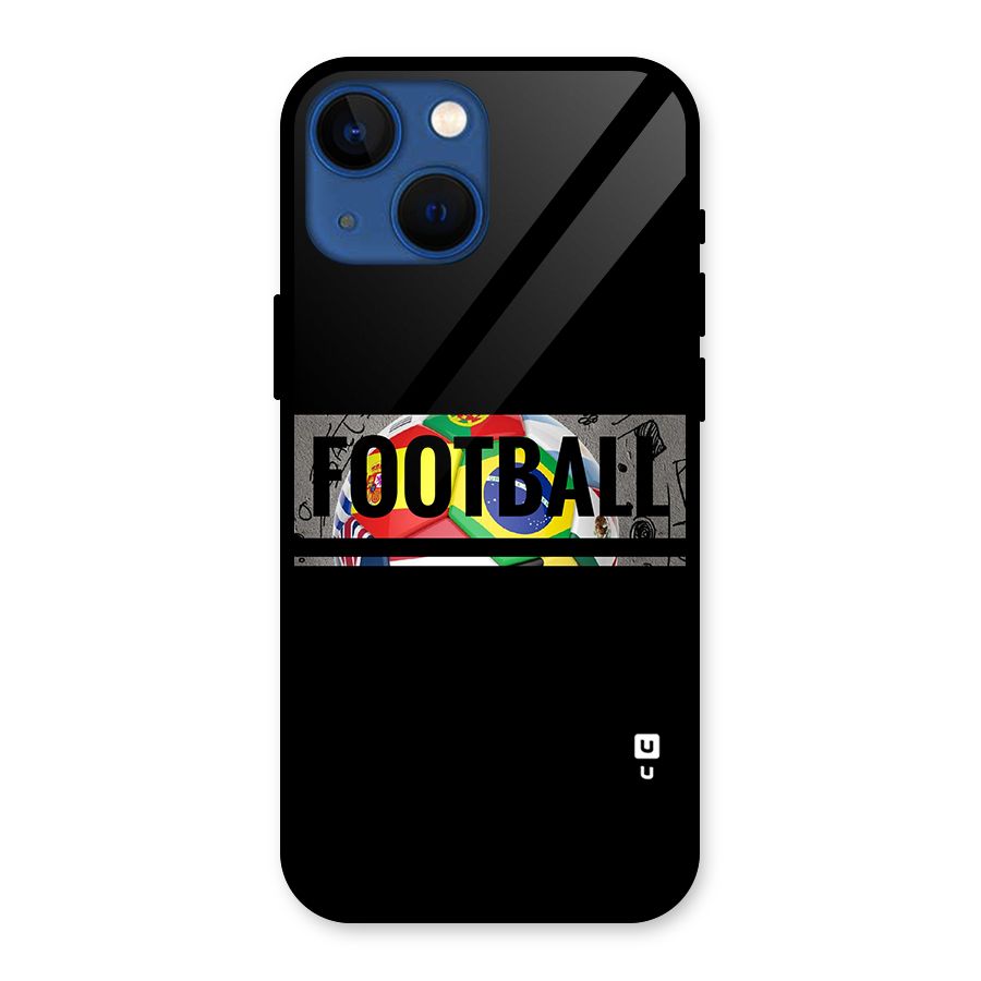 Football Typography Glass Back Case for iPhone 13 Mini
