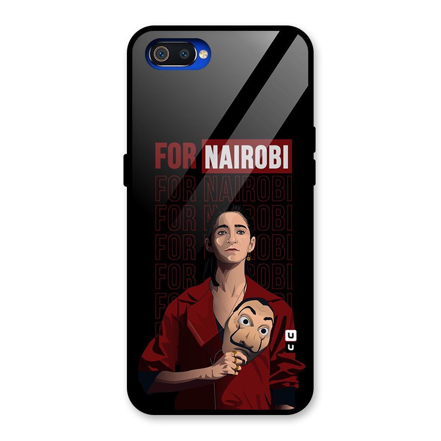 For Nairobi Money Heist Glass Back Case for Realme C2