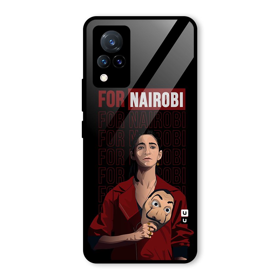 For Nairobi Money Heist Glass Back Case for Vivo V21 5G