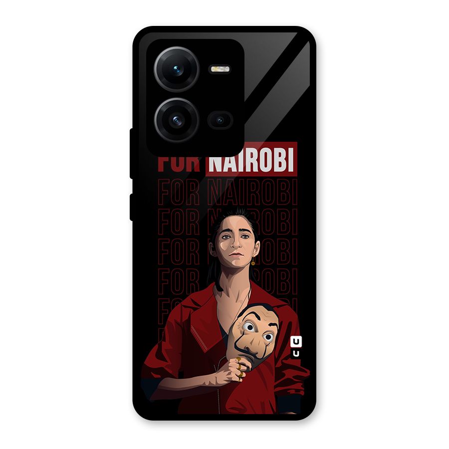 For Nairobi Money Heist Glass Back Case for Vivo V25