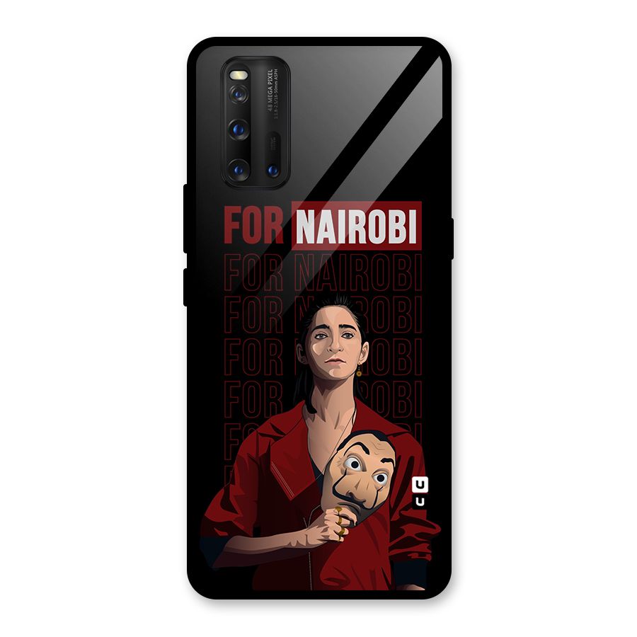 For Nairobi Money Heist Glass Back Case for Vivo iQOO 3