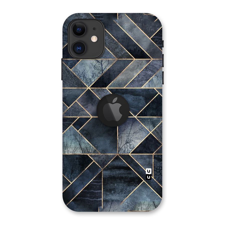 Forest Abstract Lines Back Case for iPhone 11 Logo Cut