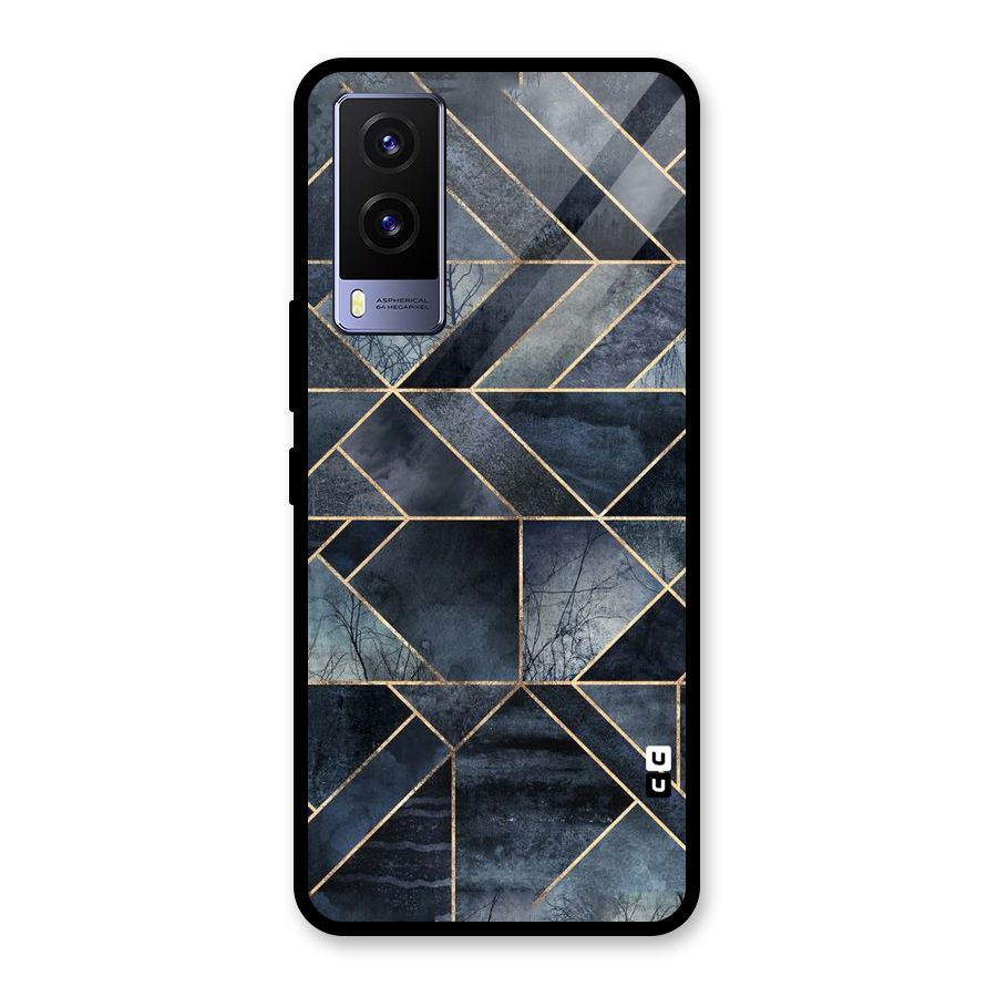 Forest Abstract Lines Glass Back Case for Vivo V21e 5G