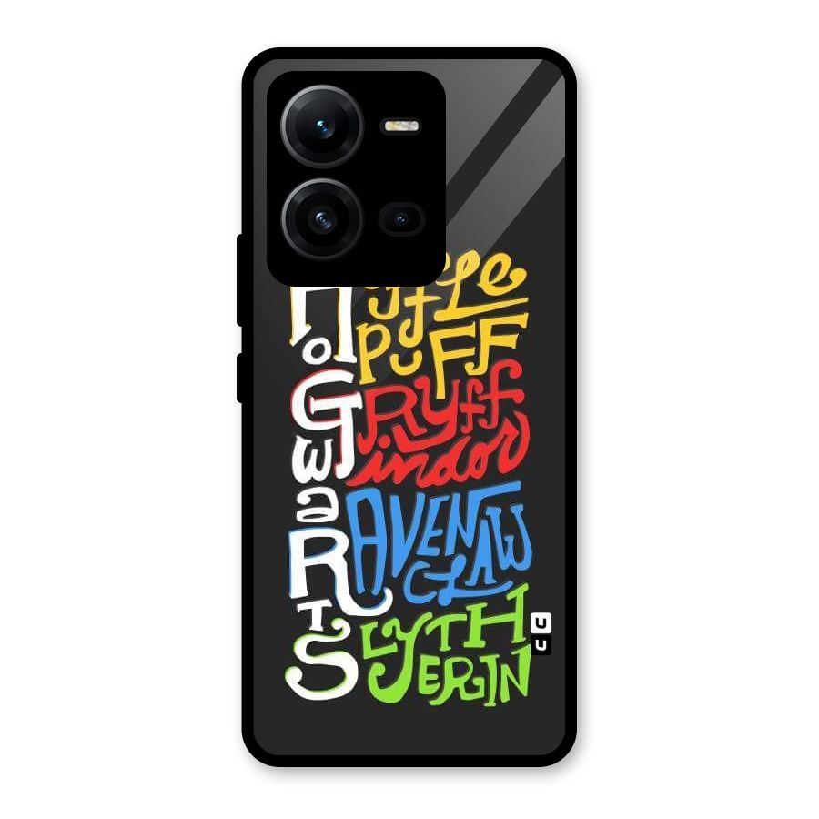 Four Colored Homes Glass Back Case for Vivo V25