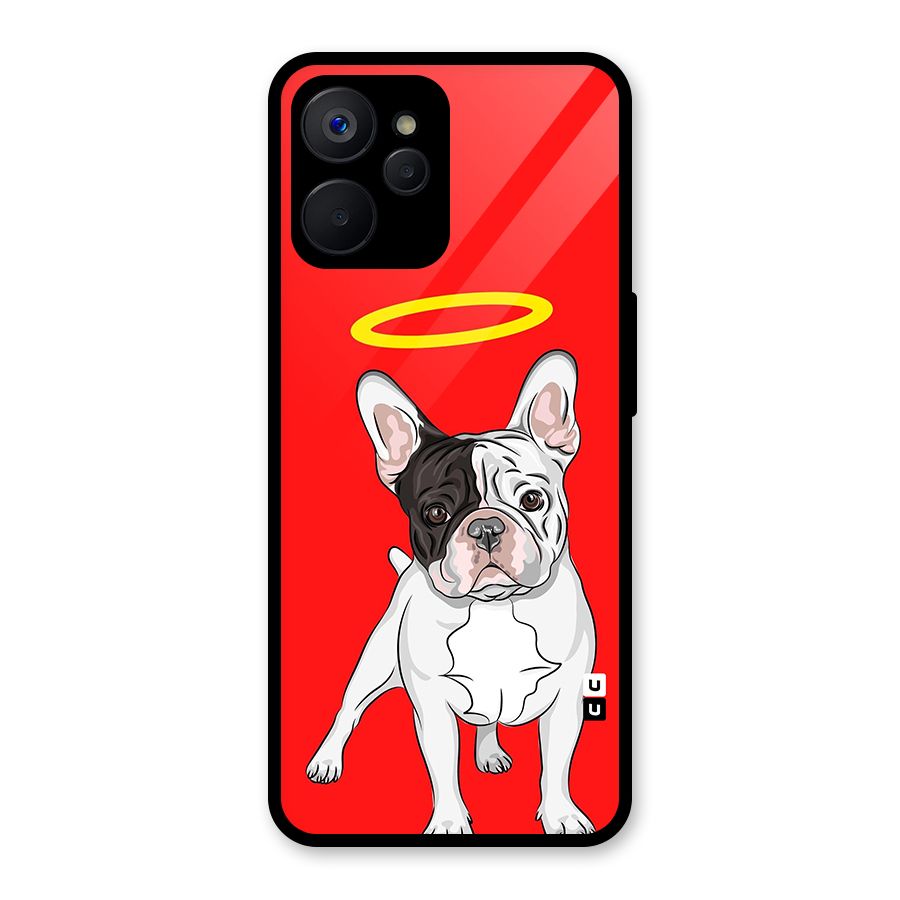 French Cute Angel Doggo Glass Back Case for Realme 9i 5G