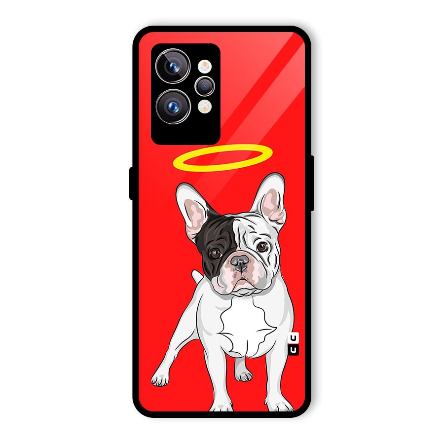 French Cute Angel Doggo Glass Back Case for Realme GT2 Pro
