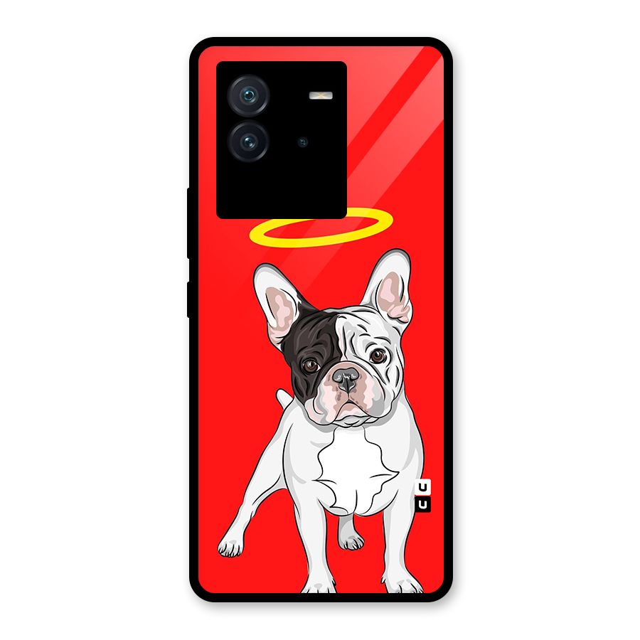 French Cute Angel Doggo Glass Back Case for Vivo iQOO Neo 6 5G