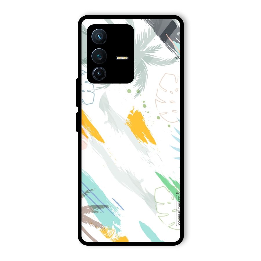 Fresh Colors Splash Glass Back Case for Vivo V23 Pro