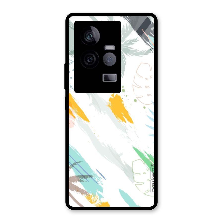 Fresh Colors Splash Glass Back Case for Vivo iQOO 11 5G