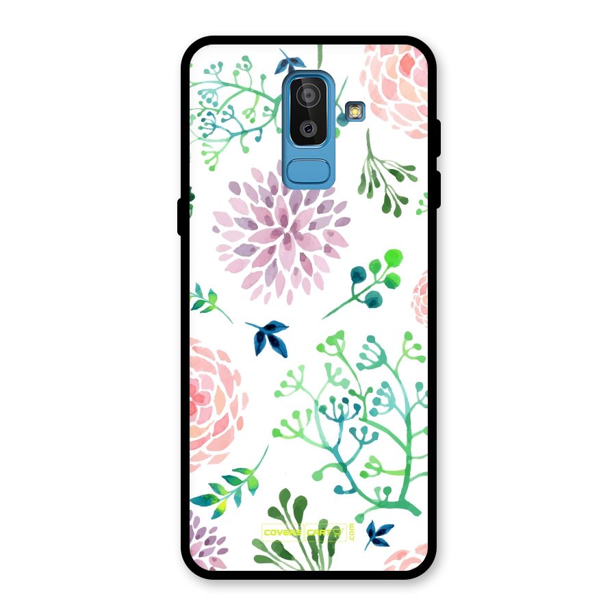 Fresh Floral Glass Back Case for Galaxy J8