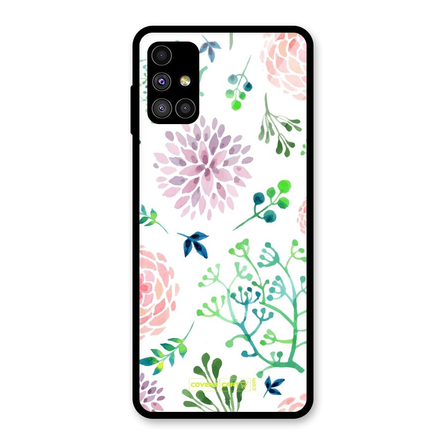 Fresh Floral Glass Back Case for Galaxy M51