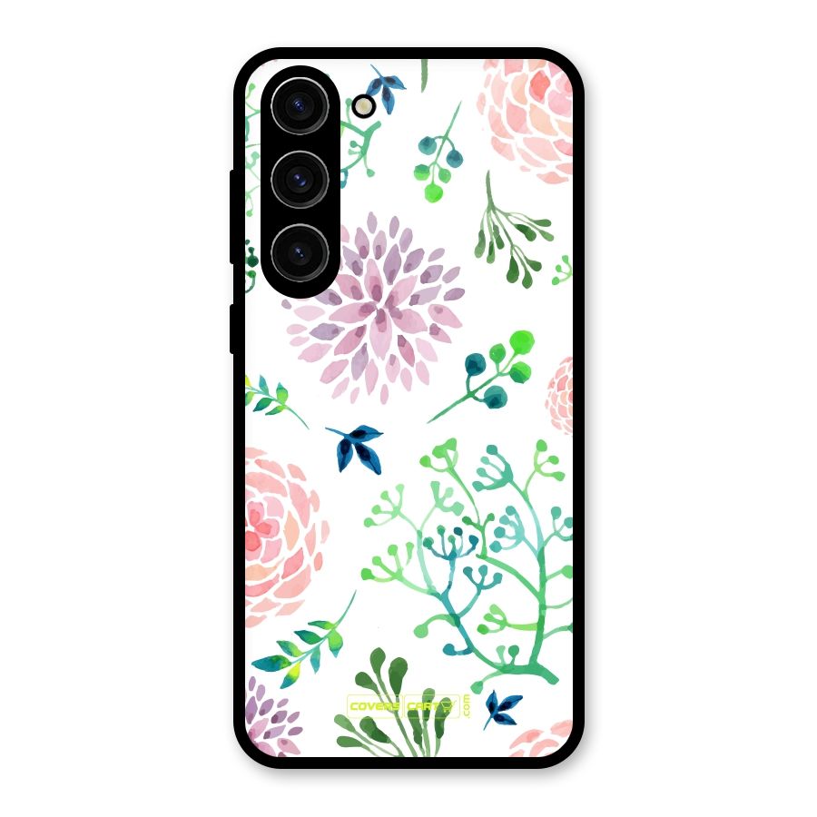 Fresh Floral Glass Back Case for Galaxy S23 Plus