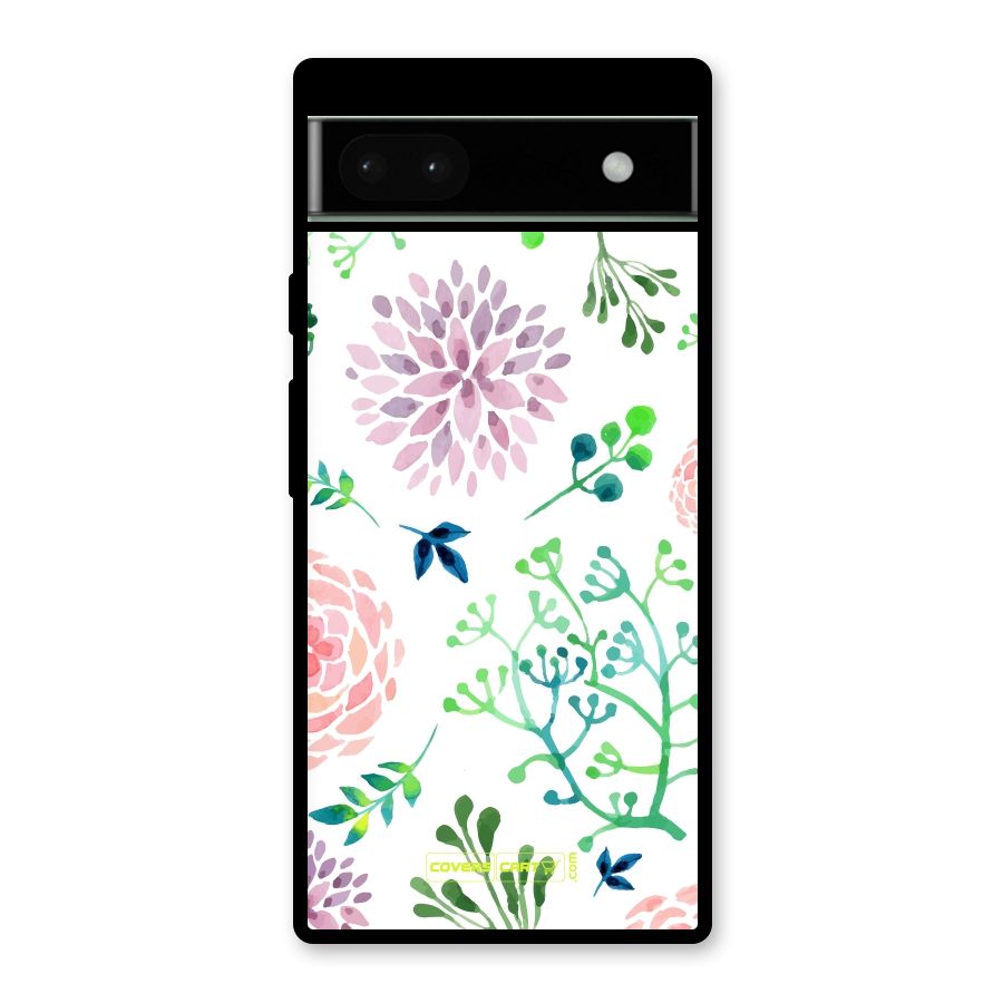 Fresh Floral Glass Back Case for Google Pixel 6a