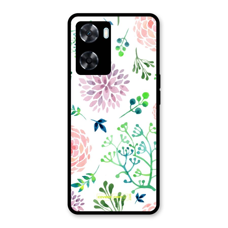 Fresh Floral Glass Back Case for Oppo A77