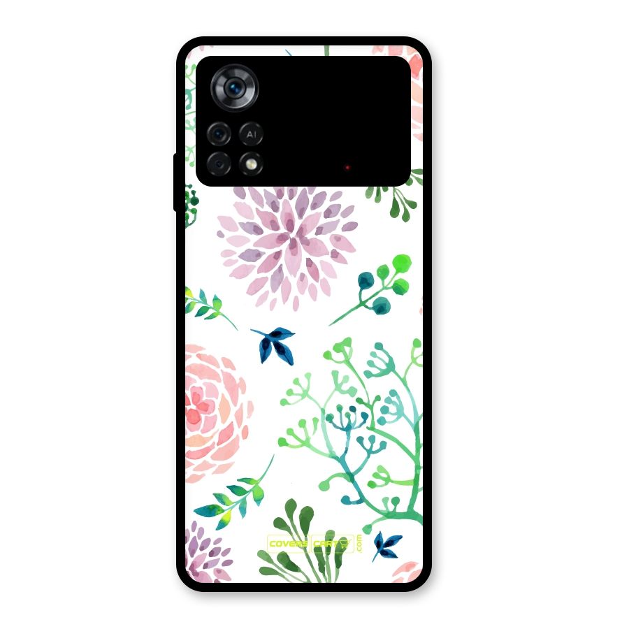 Fresh Floral Glass Back Case for Poco X4 Pro 5G