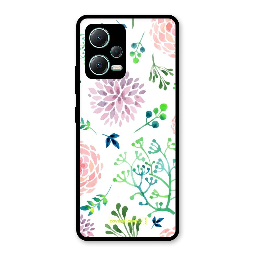 Fresh Floral Glass Back Case for Redmi Note 12 5G