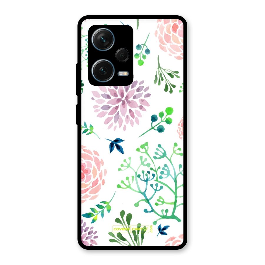 Fresh Floral Glass Back Case for Redmi Note 12 Pro Plus 5G