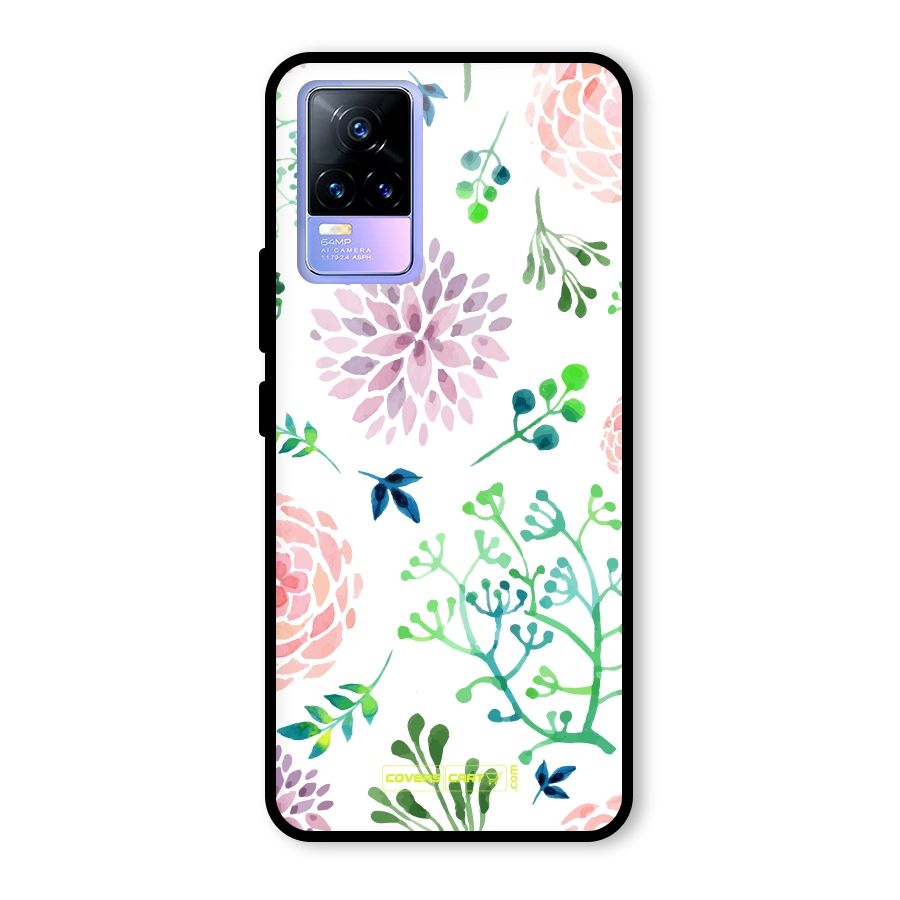 Fresh Floral Glass Back Case for Vivo Y73