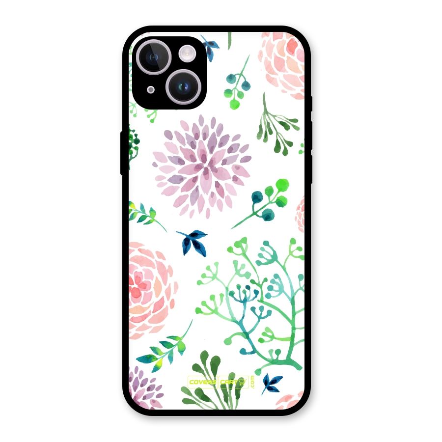 Fresh Floral Glass Back Case for iPhone 14 Plus