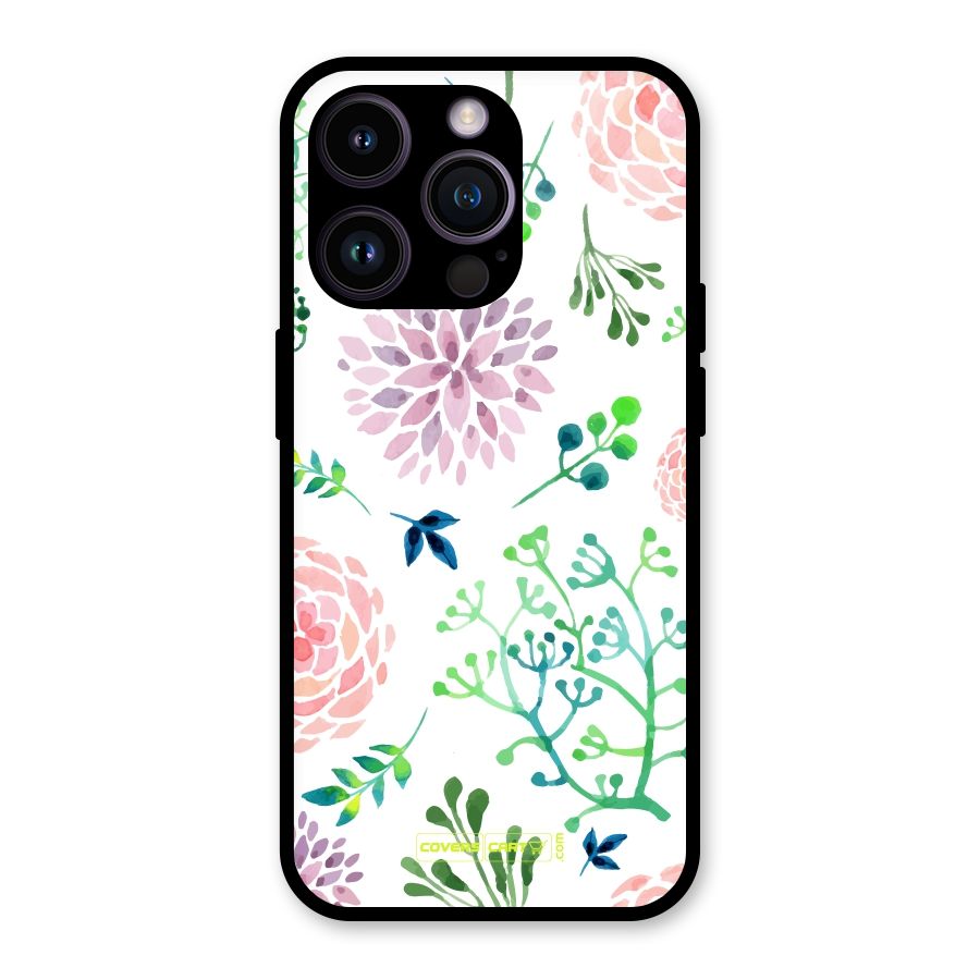 Fresh Floral Glass Back Case for iPhone 14 Pro