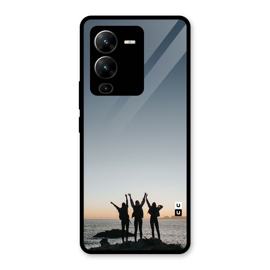 Friendship Glass Back Case for Vivo V25 Pro