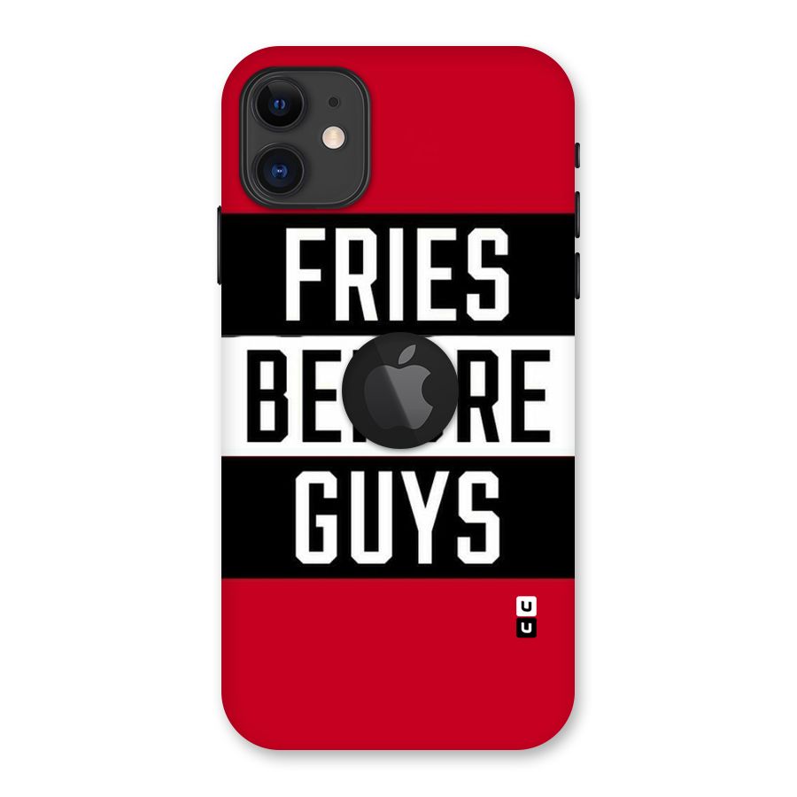 Fries Love Stripes Back Case for iPhone 11 Logo Cut