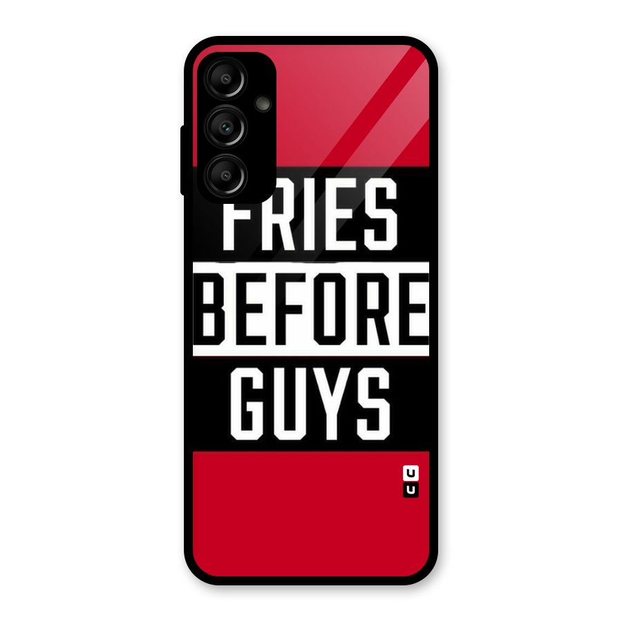 Fries Love Stripes Glass Back Case for Galaxy A14 5G
