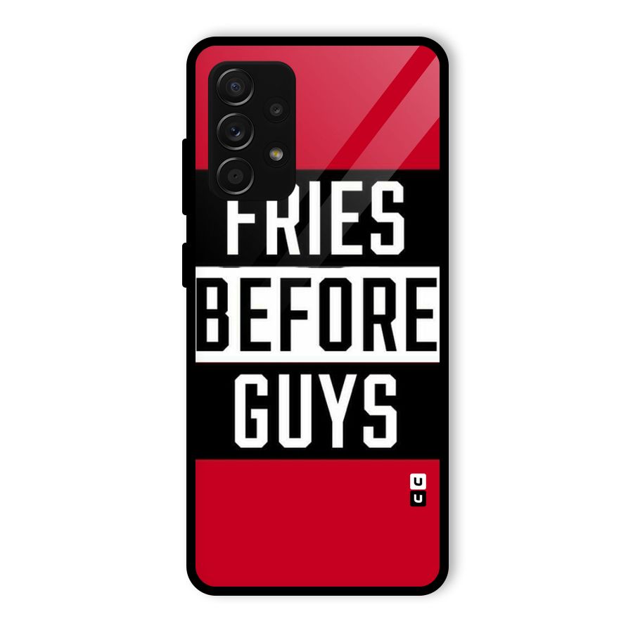 Fries Love Stripes Glass Back Case for Galaxy A53 5G