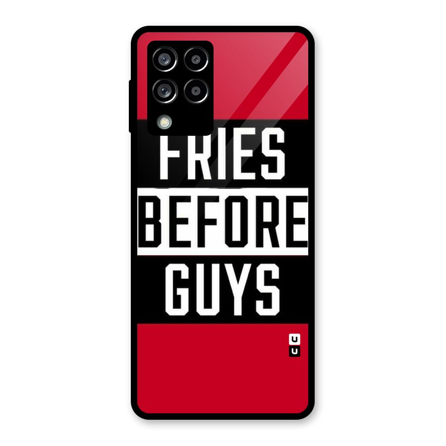 Fries Love Stripes Glass Back Case for Galaxy M53 5G