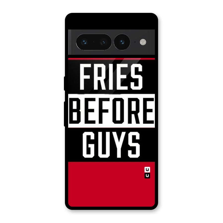 Fries Love Stripes Glass Back Case for Google Pixel 7 Pro