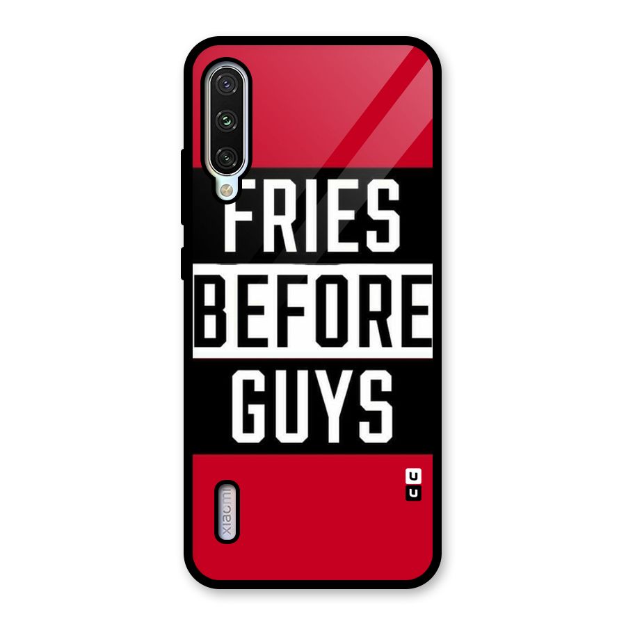 Fries Love Stripes Glass Back Case for Mi A3