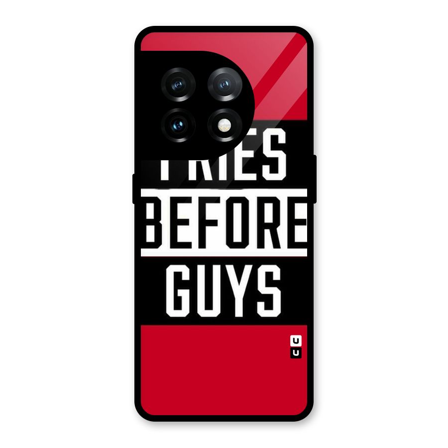 Fries Love Stripes Glass Back Case for OnePlus 11