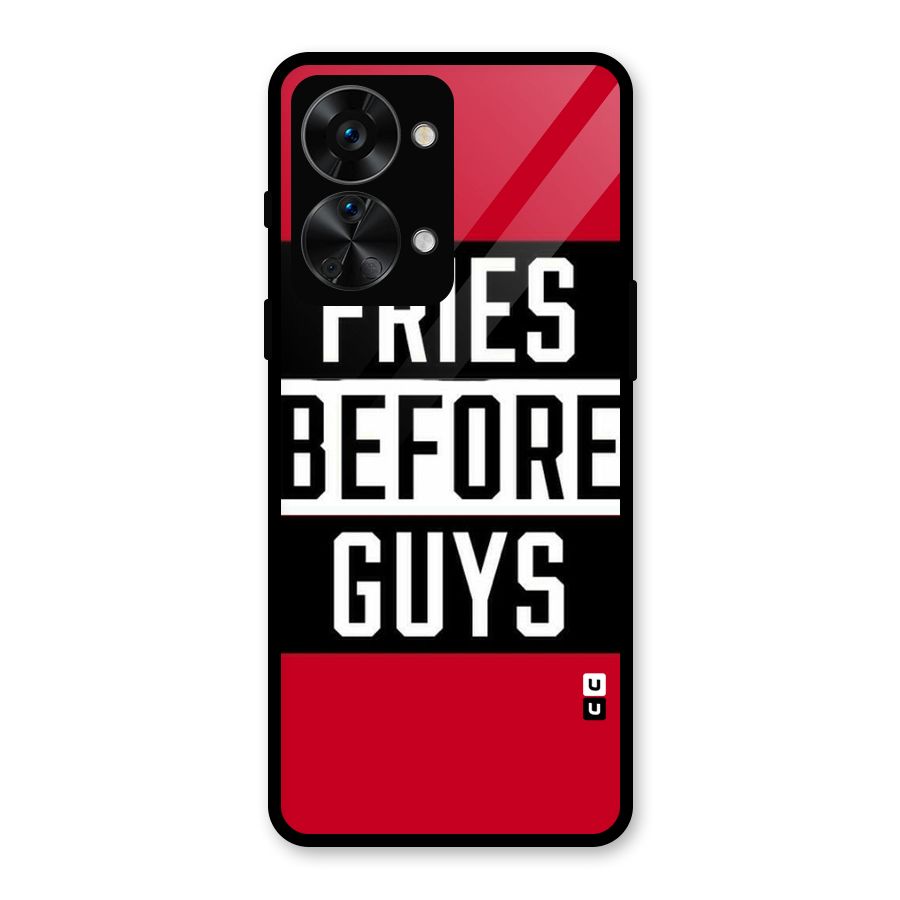 Fries Love Stripes Glass Back Case for OnePlus Nord 2T