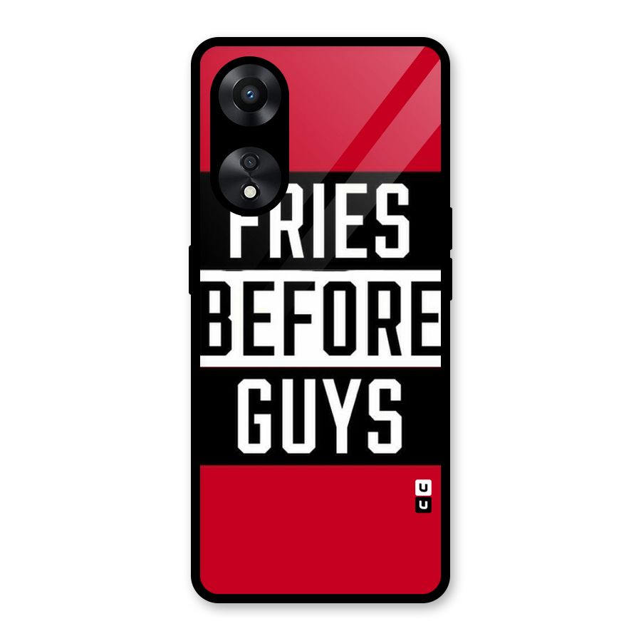Fries Love Stripes Glass Back Case for Oppo A78