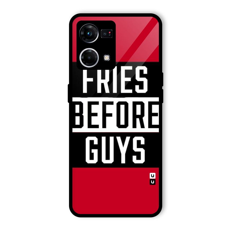 Fries Love Stripes Glass Back Case for Oppo F21s Pro 4G