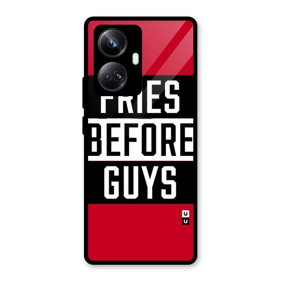 Fries Love Stripes Glass Back Case for Realme 10 Pro Plus